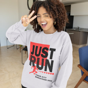 Just Run Red Marathon Runner Track Race Women's Sweatshirt