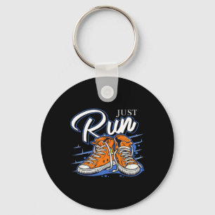 Just Run Runner Biathlon Jogging Triathlon Running Key Ring