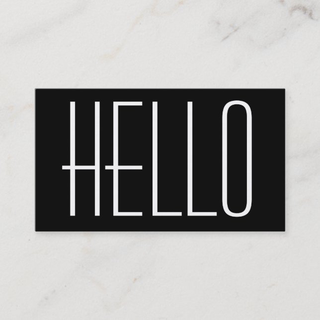 Just Say Hello Black Business Card (Front)