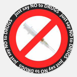 Just say no to drugs classic round sticker