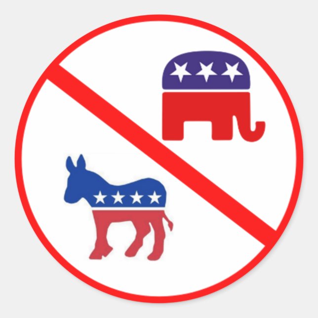 Just Say No to Republicans and Democrats Classic Round Sticker (Front)