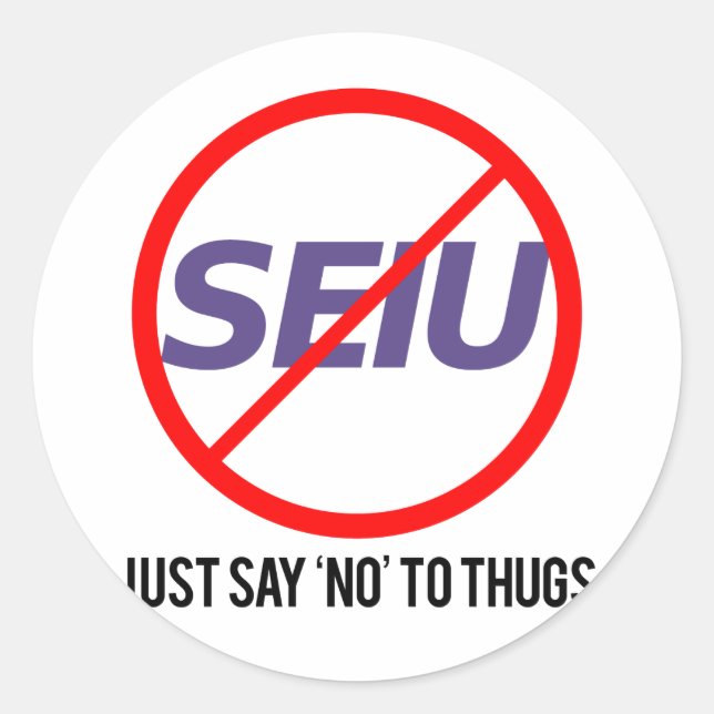 just say no to thugs classic round sticker (Front)