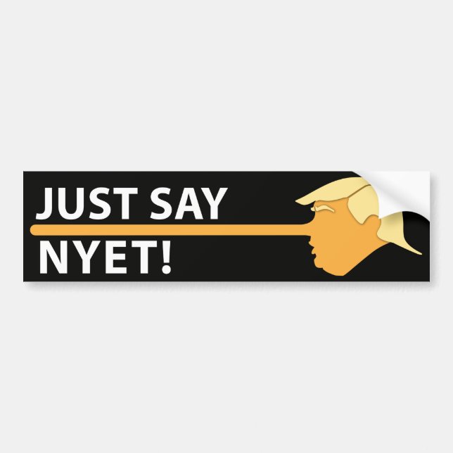 Just Say Nyet (on black) Bumper Sticker (Front)