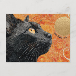 Just Saying Hello Cat Postcard