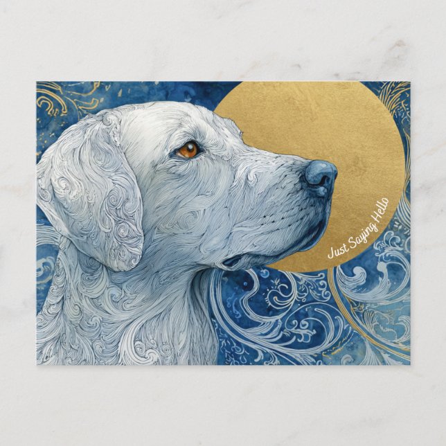 Just Saying Hello Dog Postcard (Front)