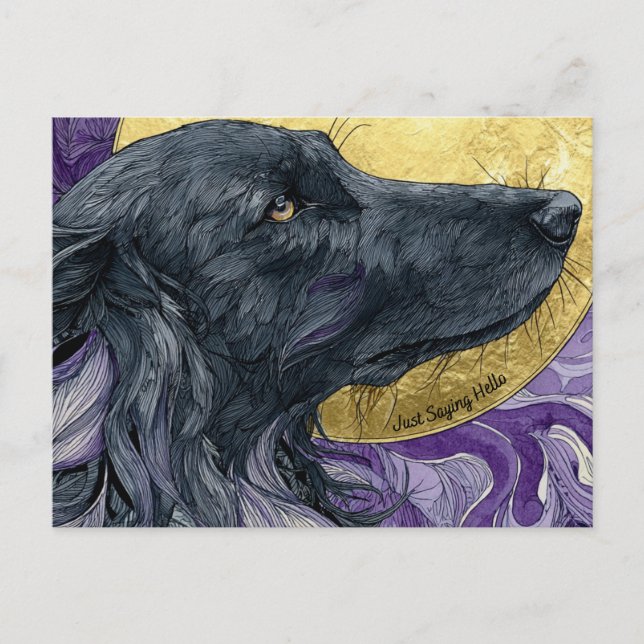 Just Saying Hello Dog Postcard (Front)