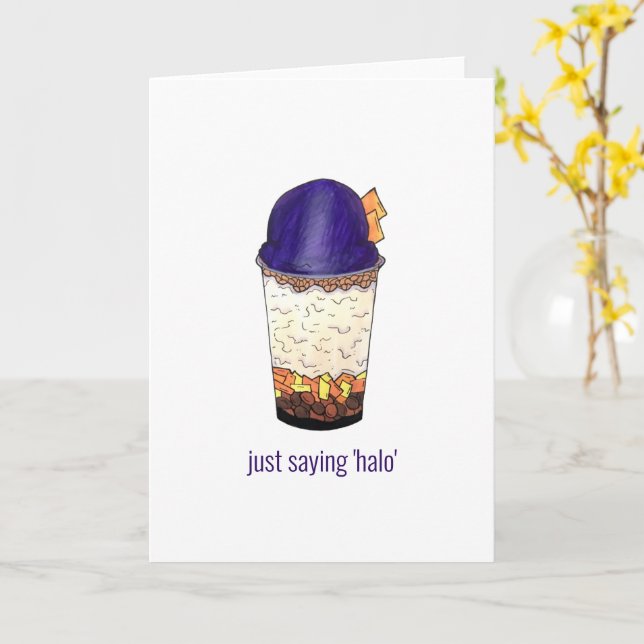 Just Saying Hello Halo-Halo (Haluhalo) Dessert Card (Yellow Flower)
