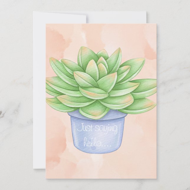 Just saying hello...notcard  invitation (Front)