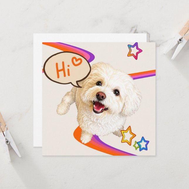 Just Saying "Hi" Card (Front/Back In Situ)