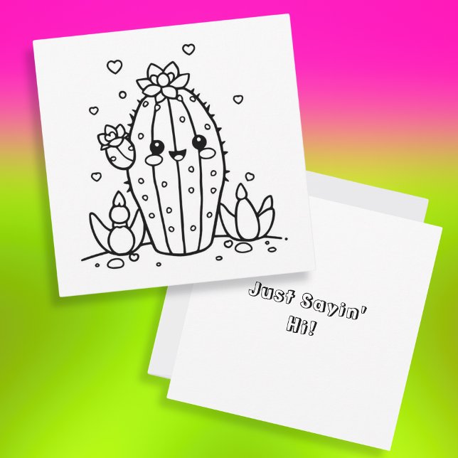 Just Saying Hi | Cute Cactus Colouring Page (Creator Uploaded)