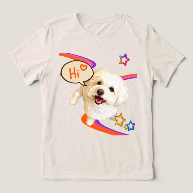 Just Saying "Hi"  Tri-Blend Shirt (Design Front)