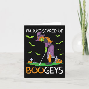 Just Scared Of Bogeys Witch Golf Halloween Card