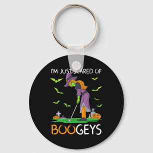 Just Scared Of Bogeys Witch Golf Halloween  Key Ring