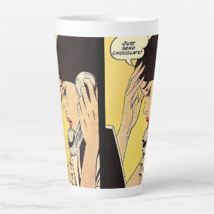 Just Send Chocolate Vintage art Latte Mug