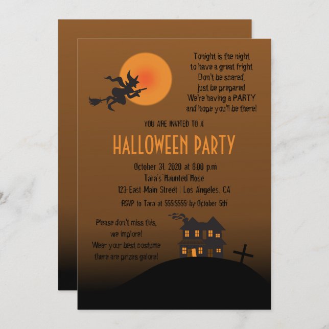 Just Show Up Halloween Party Invitation (Front/Back)