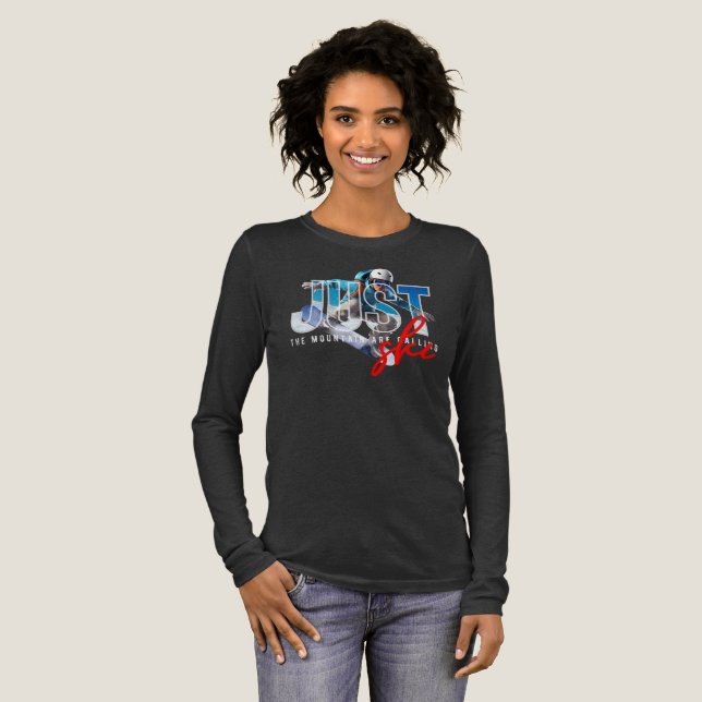 Just Ski (Dark mode) | Women's Long Sleeve Tri-Blend Shirt (Full Front)