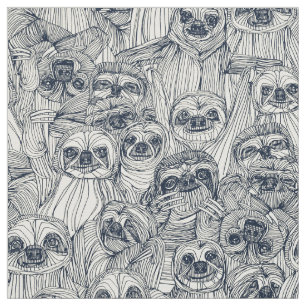 just sloths indigo pearl fabric