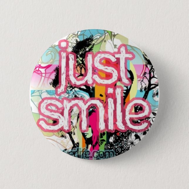 just smile 6 cm round badge (Front)