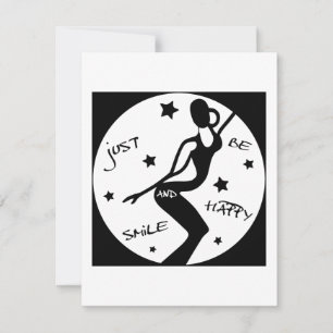 Just Smile And Be Happy, Funny Stick woman Holiday Card
