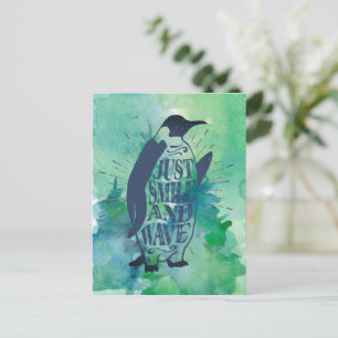 Just smile and wave postcard