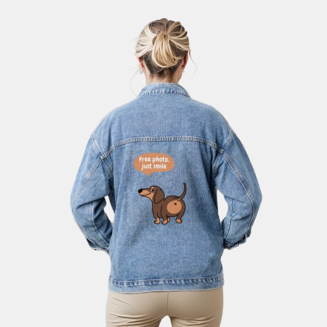 just smile, free photo denim jacket (Model)