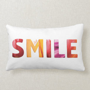 Just Smile Happy Quote 04 Lumbar Cushion
