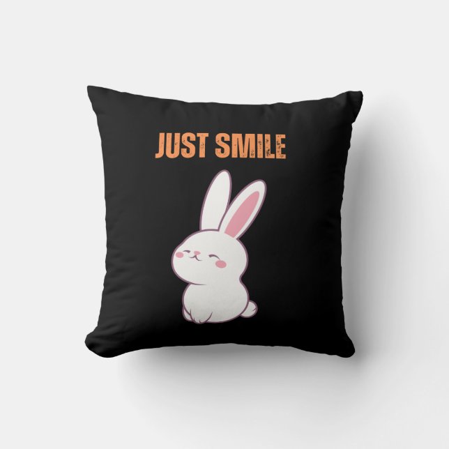 Just Smile–Inspirational Decorative Throw Pillowo Cushion (Front)