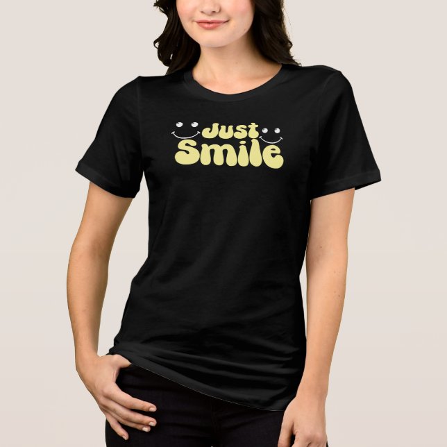 Just Smile, Positive Vibes Graphic Tri-Blend Shirt (Front)