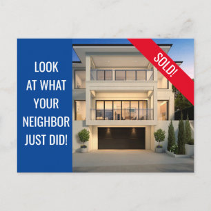 Just Sold - Fun Postcard - Blue