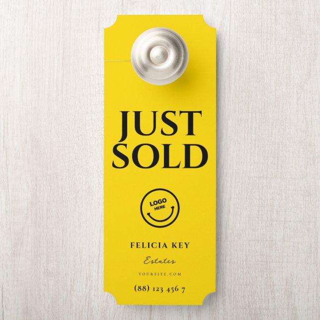 JUST SOLD Real Estate Door Hanger Sign (On Knob)