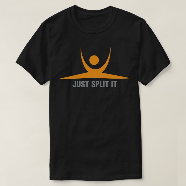Just Split It Abstract Hanuman Asana Style Strectc T-Shirt (Design Front)