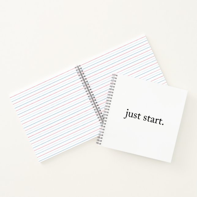 Just Start Inspiration Quote Spiral Notebook (Inside)