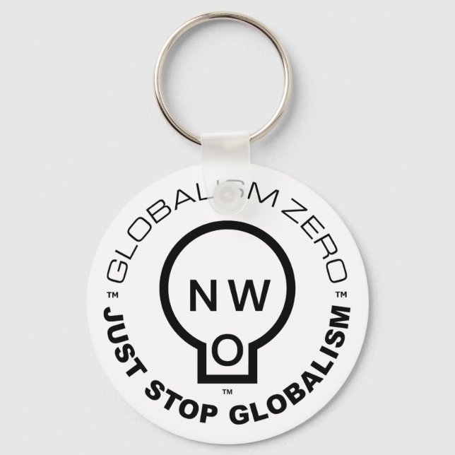 Just Stop Globalism™ Circle Logo (B) Keychain (Front)