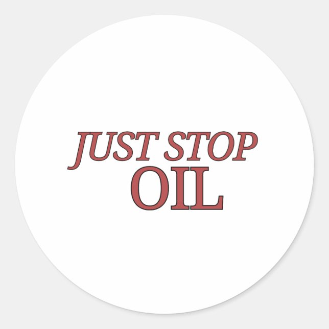 Just Stop Oil Classic Round Sticker (Front)