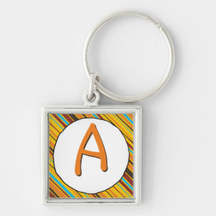 Just Stripes Monogram Keychain