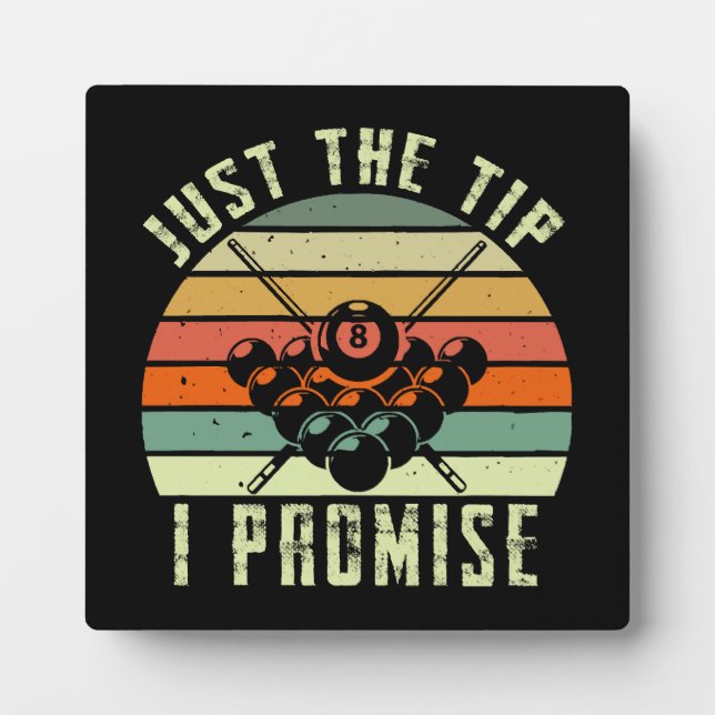 Just The Tip I Promise Billiards Plaque (Front)