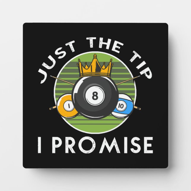 Just The Tip I Promise Billiards Plaque (Front)