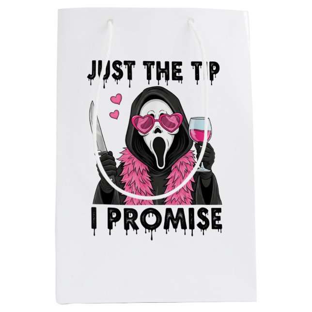 Just The Tip I Promise Funny Horror Medium Gift Bag (Front)