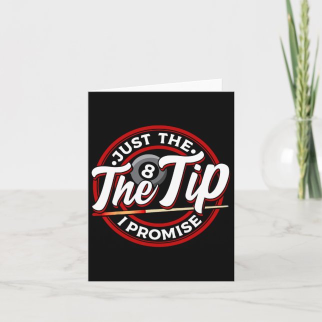 Just The Tip I Promise Funny Pool Cue Billiards Pu Card (Front)