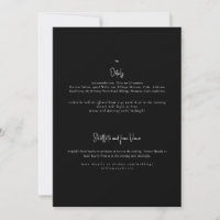 Just the Two of Us B/W Wedding Detail Invitation