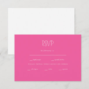 Just the Two of Us Pink Modern Wedding RSVP Card