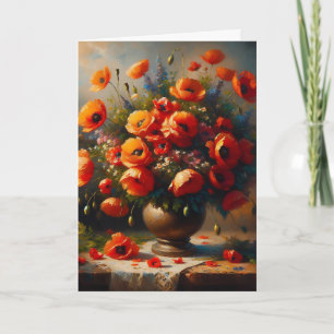 Just Thinking About You Red Poppies Card
