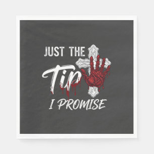 Just Tip Promise Halloween Bloody Hand Cross Napkin
