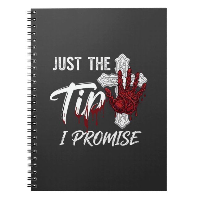 Just Tip Promise Halloween Bloody Hand Cross Notebook (Front)