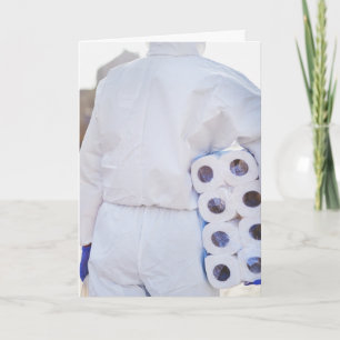 JUST TO SAY HELLO TOILET PAPER HAZMAT SUIT CARDS
