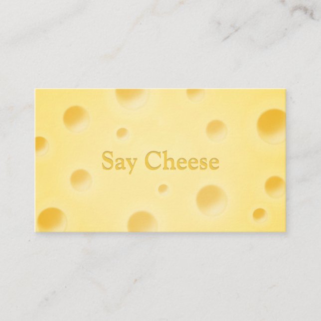 Just too Cheesy Kids Photographer & Party Planner Business Card (Front)
