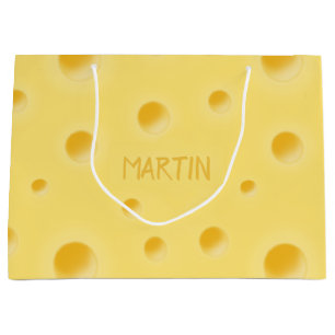 Just Too Cheesy! Personalised Swiss Cheese Large Gift Bag