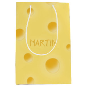 Just Too Cheesy! Personalised Swiss Cheese Medium Gift Bag