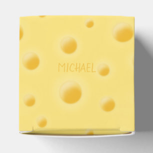 Just Too Cheesy! Swiss Cheese Personalised Name Favour Box