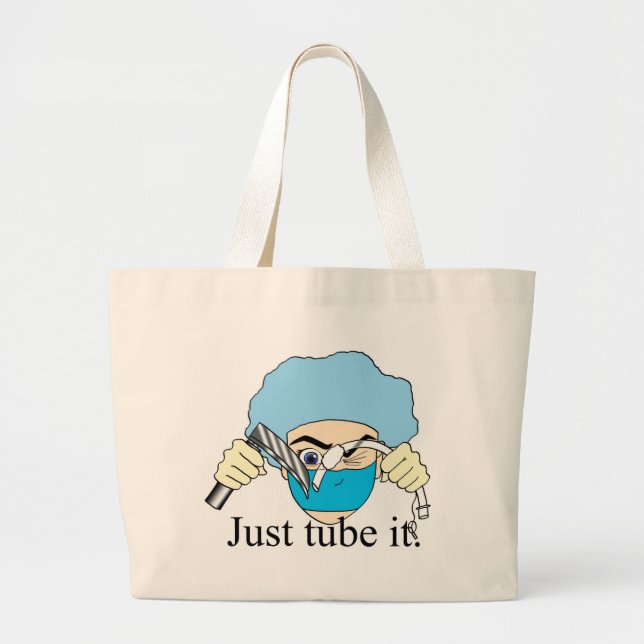 Just tube it large tote bag (Front)
